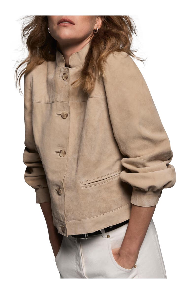 MINT VELVET Suede Puff Sleeve Jacket, Alternate, color, Tan
