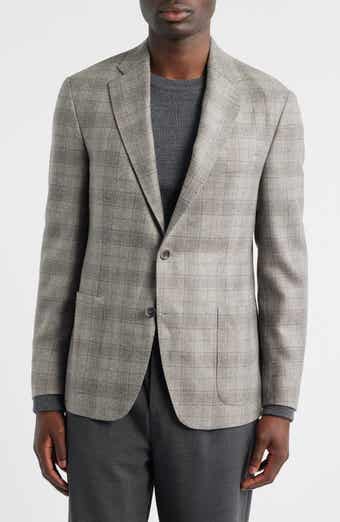 Vince Icon Relaxed Fit Glen Check Brushed Wool Sport Coat