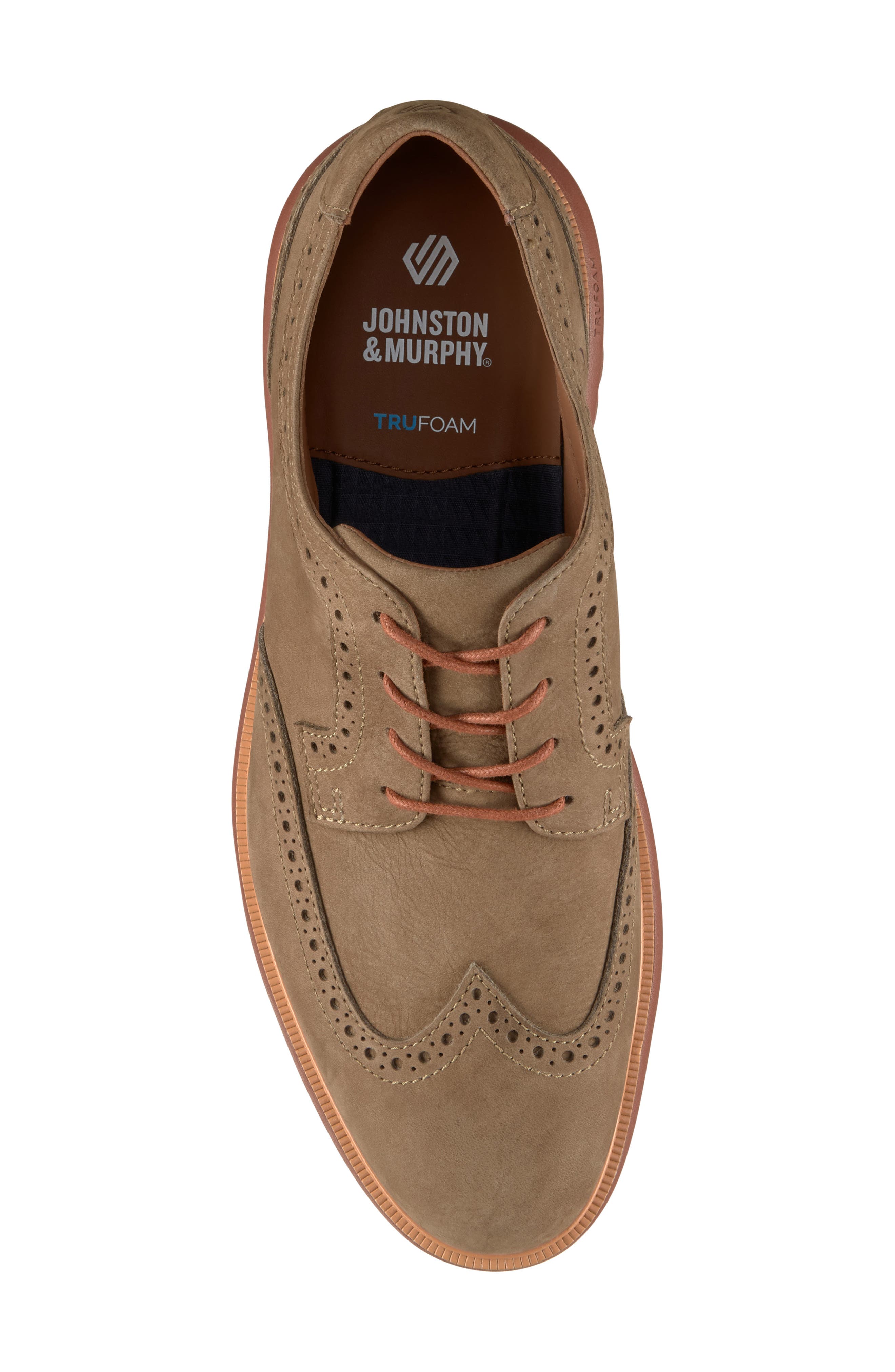 Larkin Wingtip Derby, Alternate, color, TAUPE NUBUCK