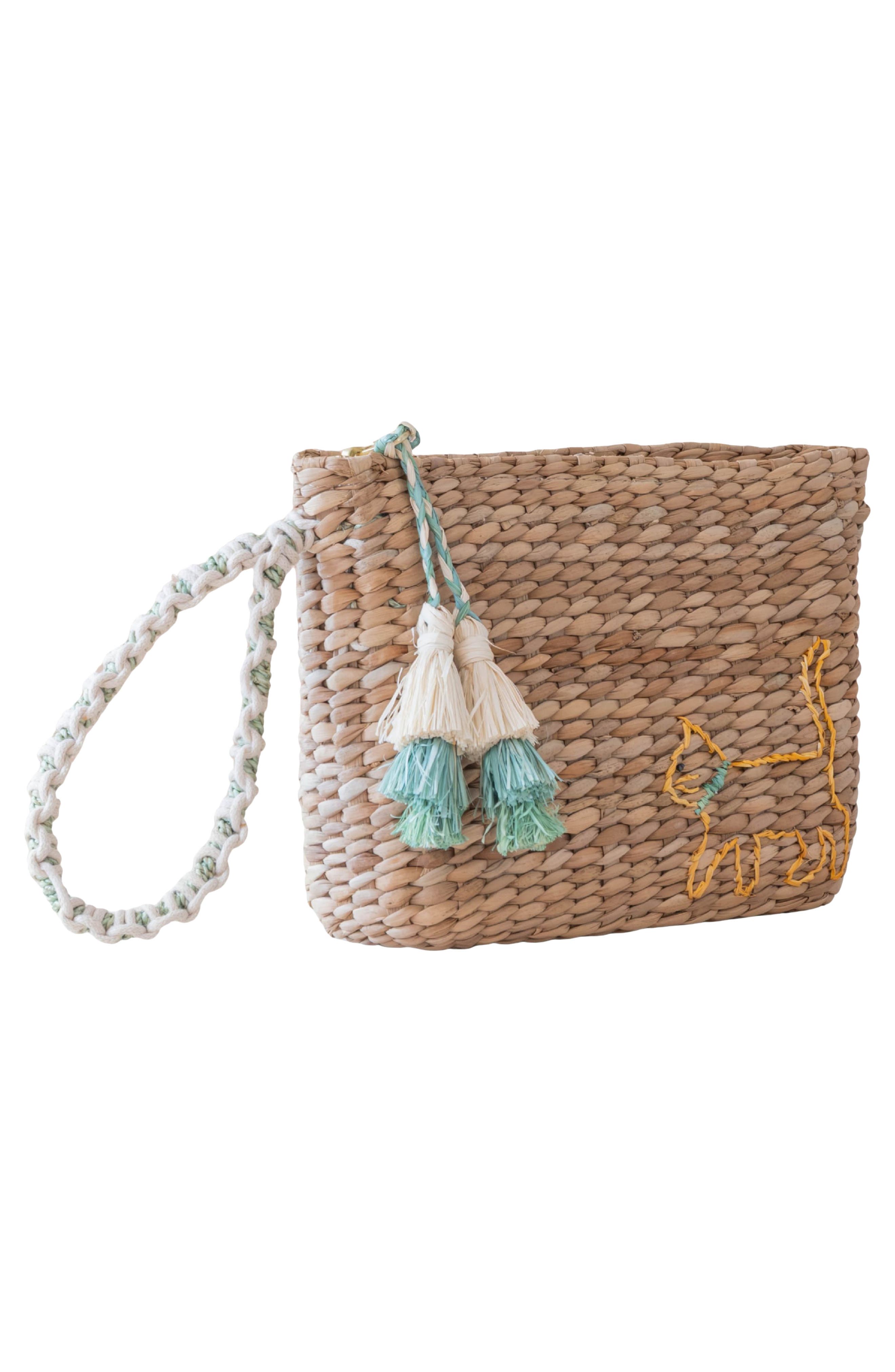 LIKHA Cat Embroidered Wristlet, Alternate, color, 