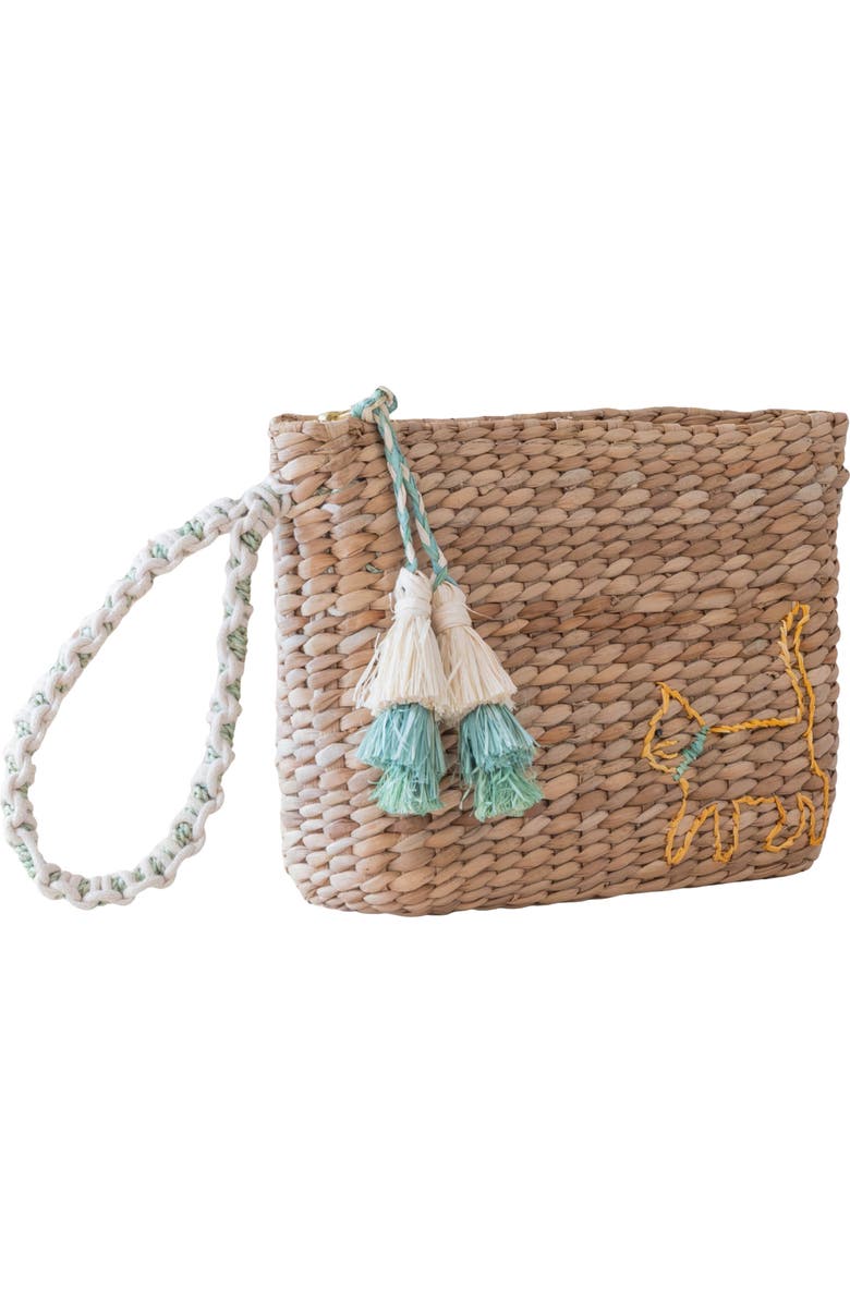 LIKHA Cat Embroidered Wristlet, Alternate, color,