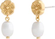 COACH Tearose Faux Pearl Drop Earrings