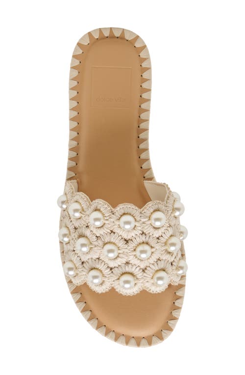Dolce Vita Harlyn Slide Sandal In Vanilla Raffia