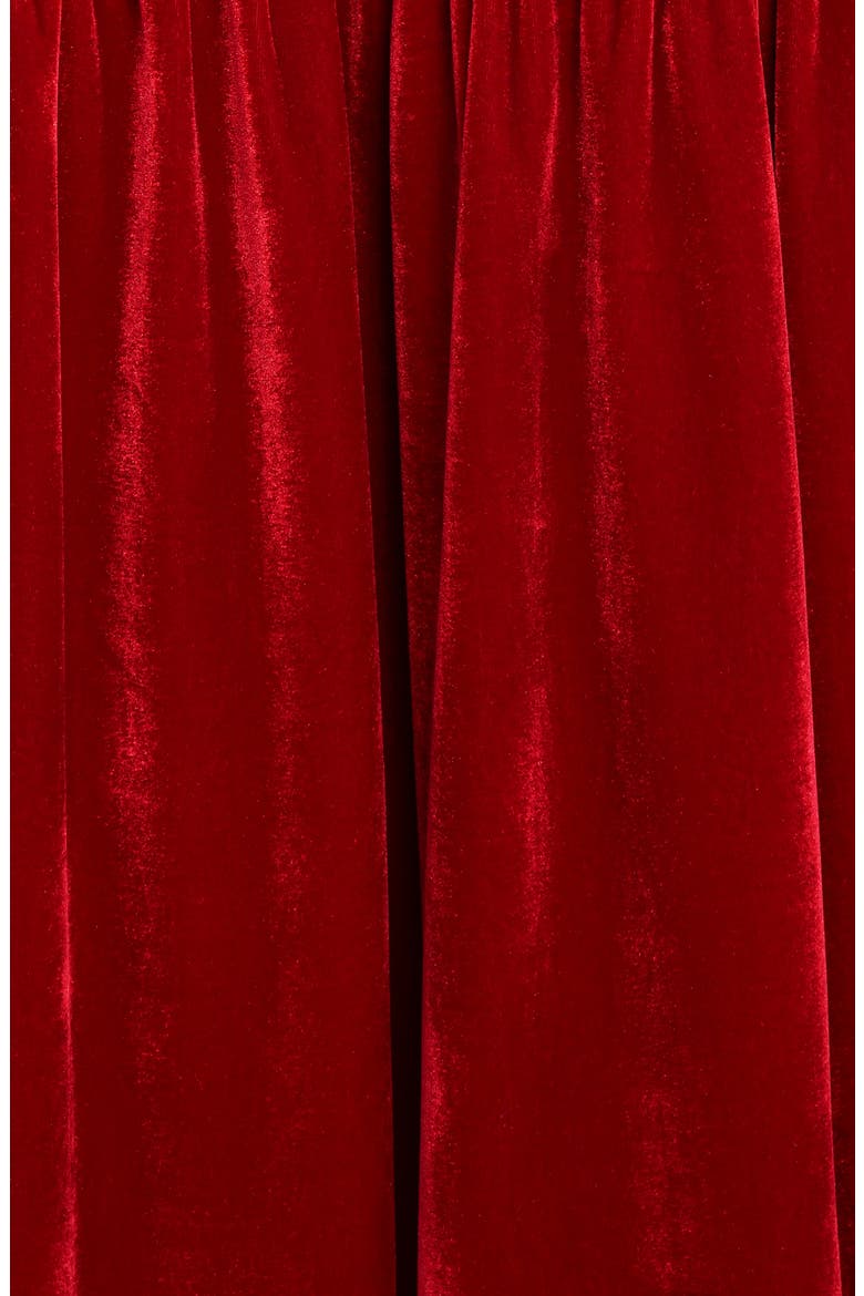 Betina Bow One-Shoulder Gown, Alternate, color, RED VELVET