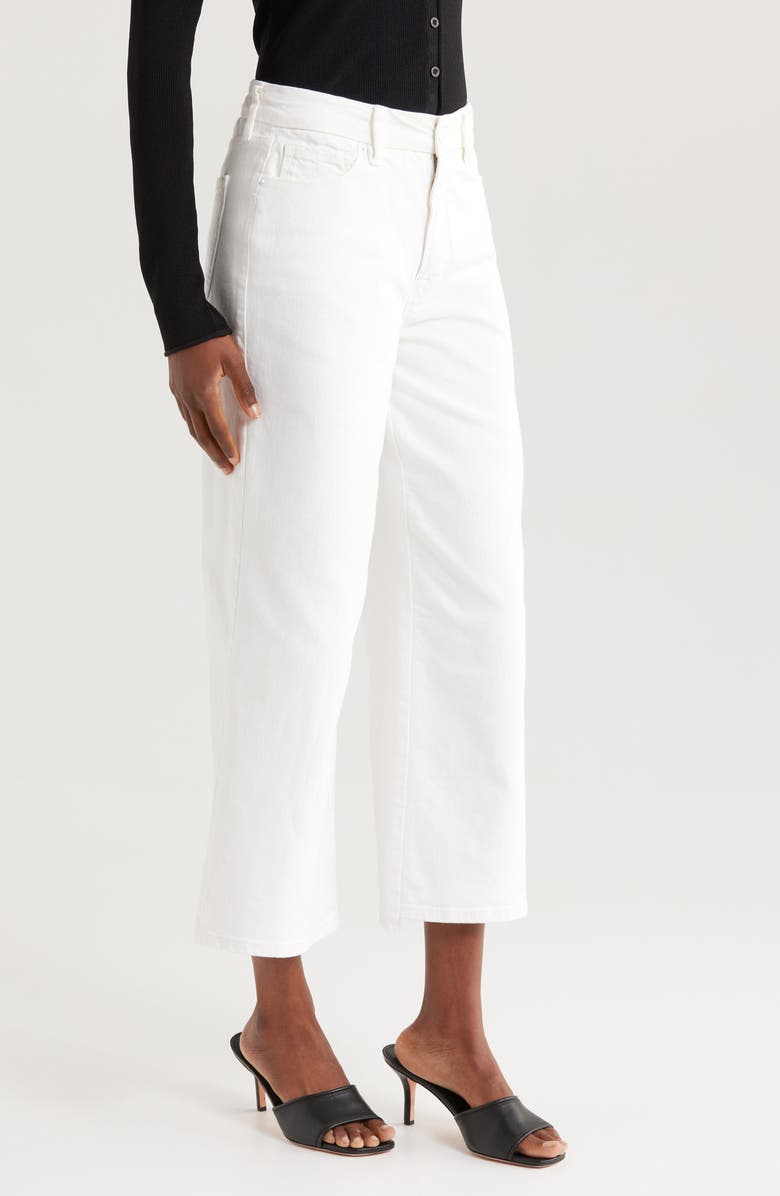 Good American Good Waist Crop Palazzo Jeans, Alternate, color, White001