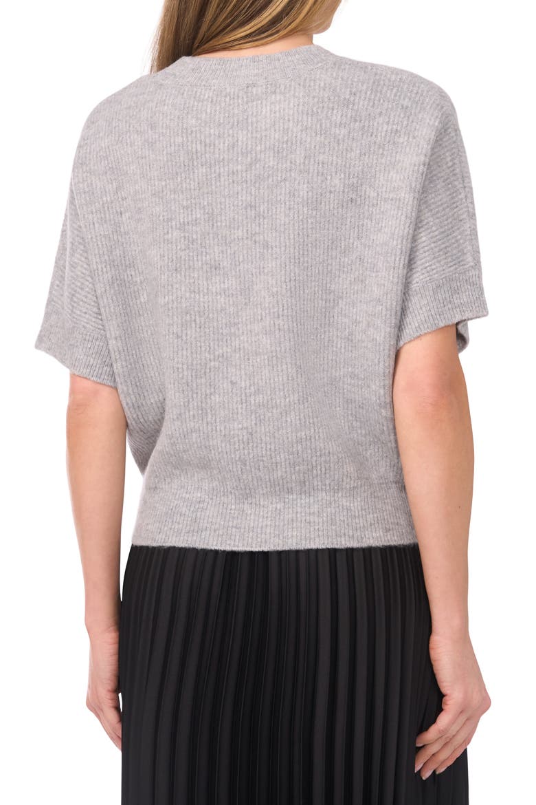 Short Sleeve Sweater, Alternate, color, LIGHT HEATHER GREY