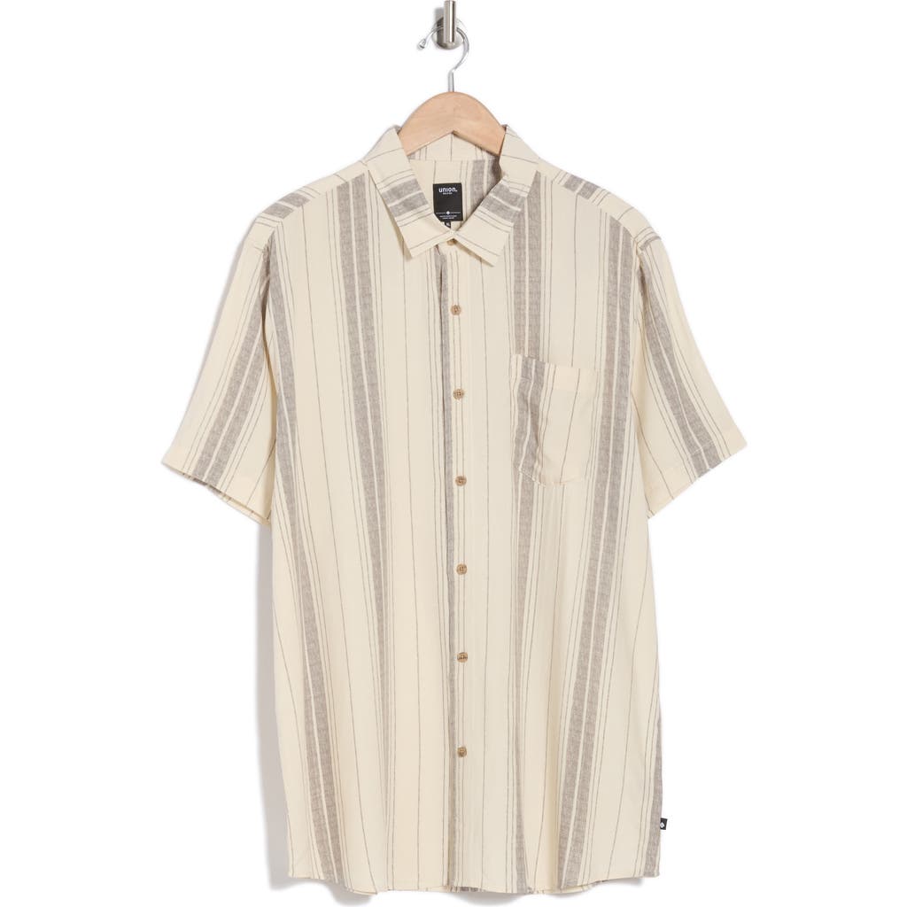 Union Venice Short Sleeve Print Relaxed Fit Shirt In Tin