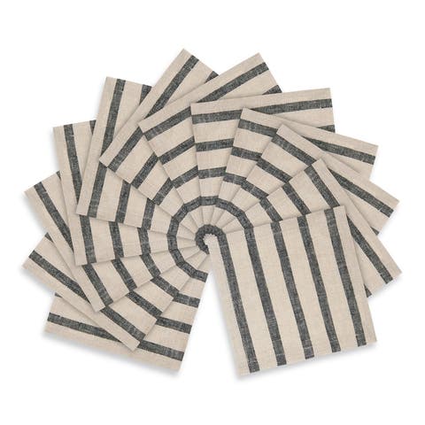 Linen Cocktail Napkins - Madison Stripe