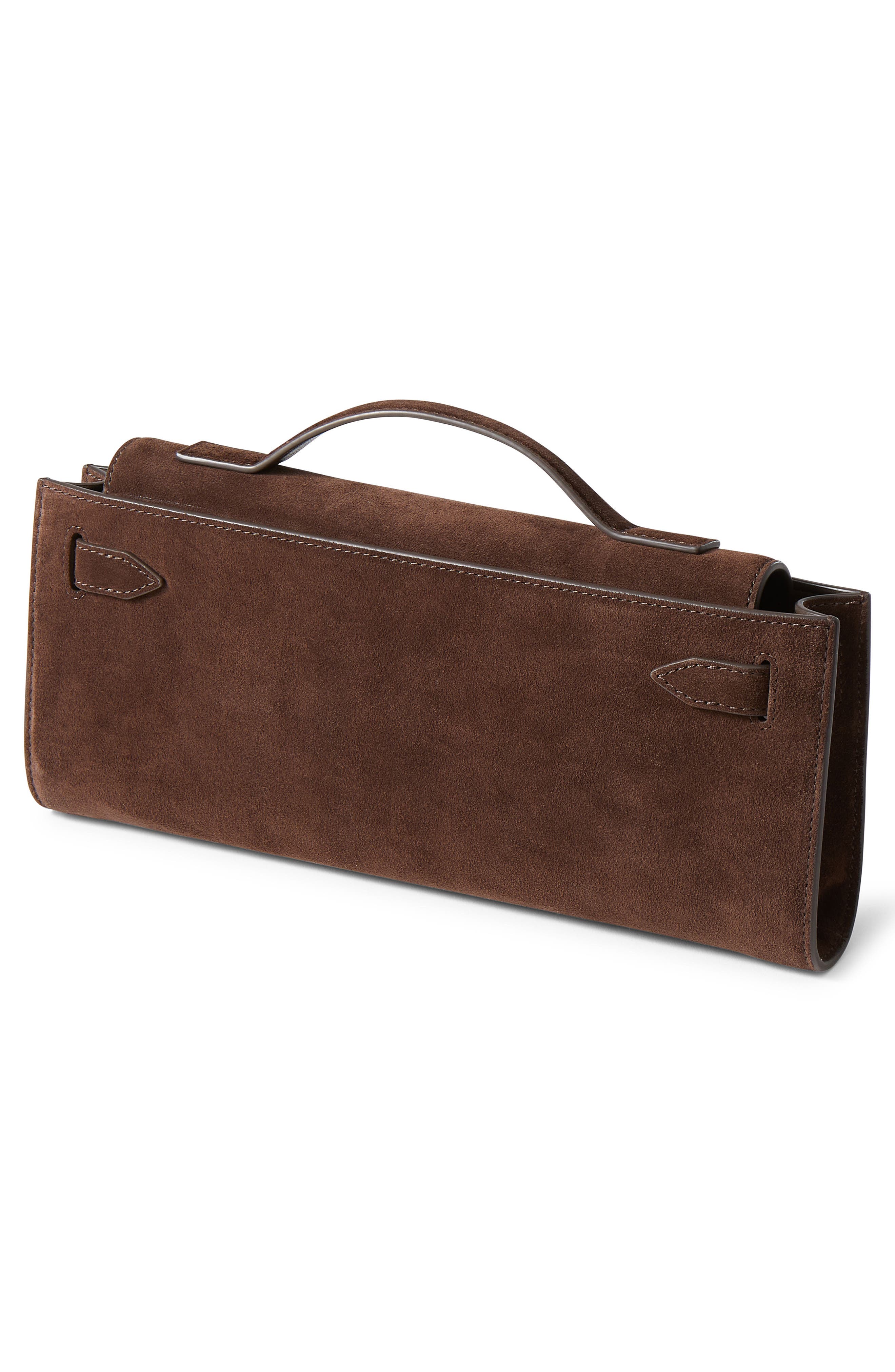 Dash Suede Clutch, Alternate, color, ESPRESSO