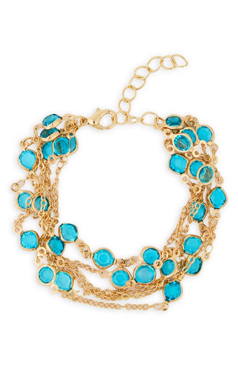 Multi Chain Crystal Bracelet