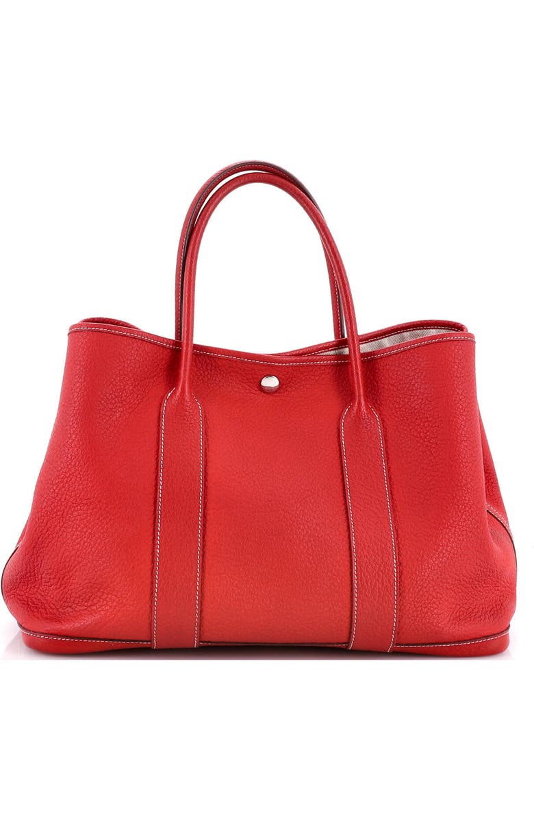 Pre-Owned Hermes Garden Party Tote Leather 36, Alternate, color, Rouge Casaque