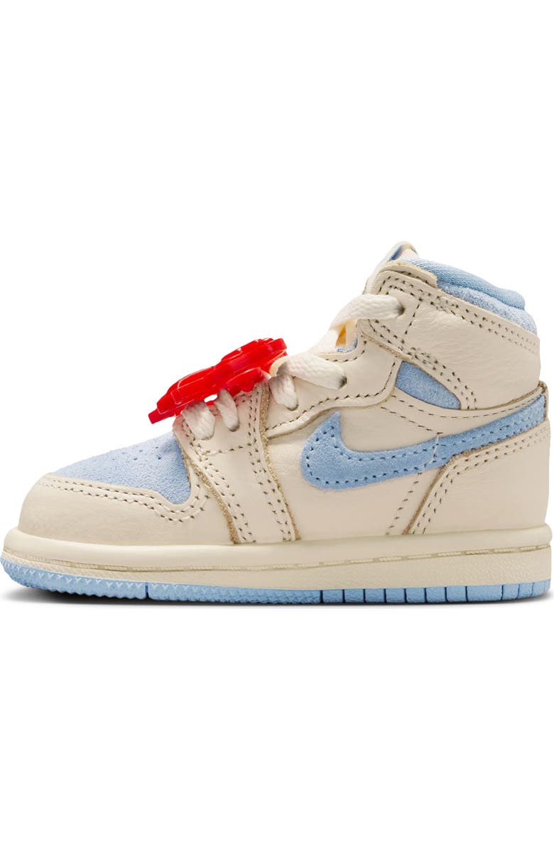 Jordan Kids' Air Jordan 1 Retro High OG Basketball Sneaker, Alternate, color, Pale Ivory/ Blue/ Coconut Milk
