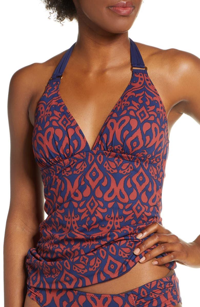 Tommy Bahama Ikat Diamonds Reversible Halter Tankini Top, Main, color, 