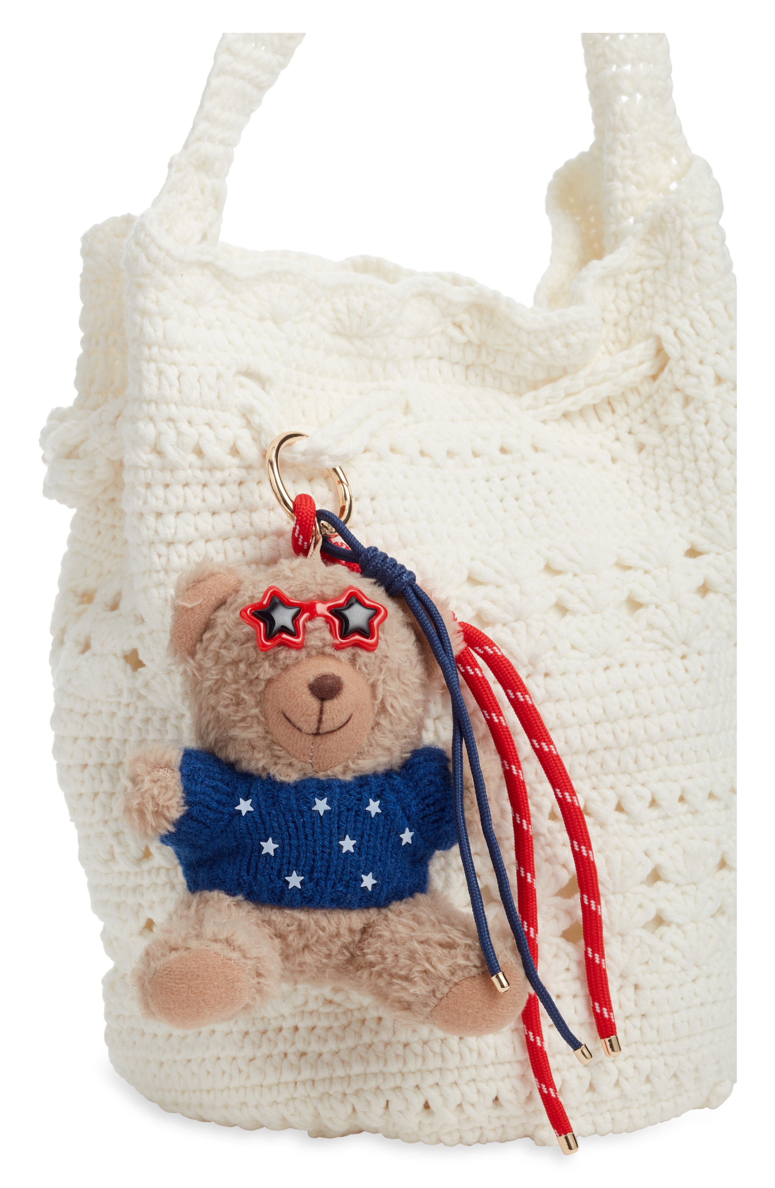 Chelsea28 Puff Bear Bead Bag Charm, Alternate, color, Brown Multi- Gold