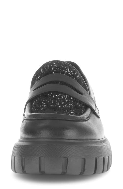 Gabor Mixed Media Leather Loafer In Black