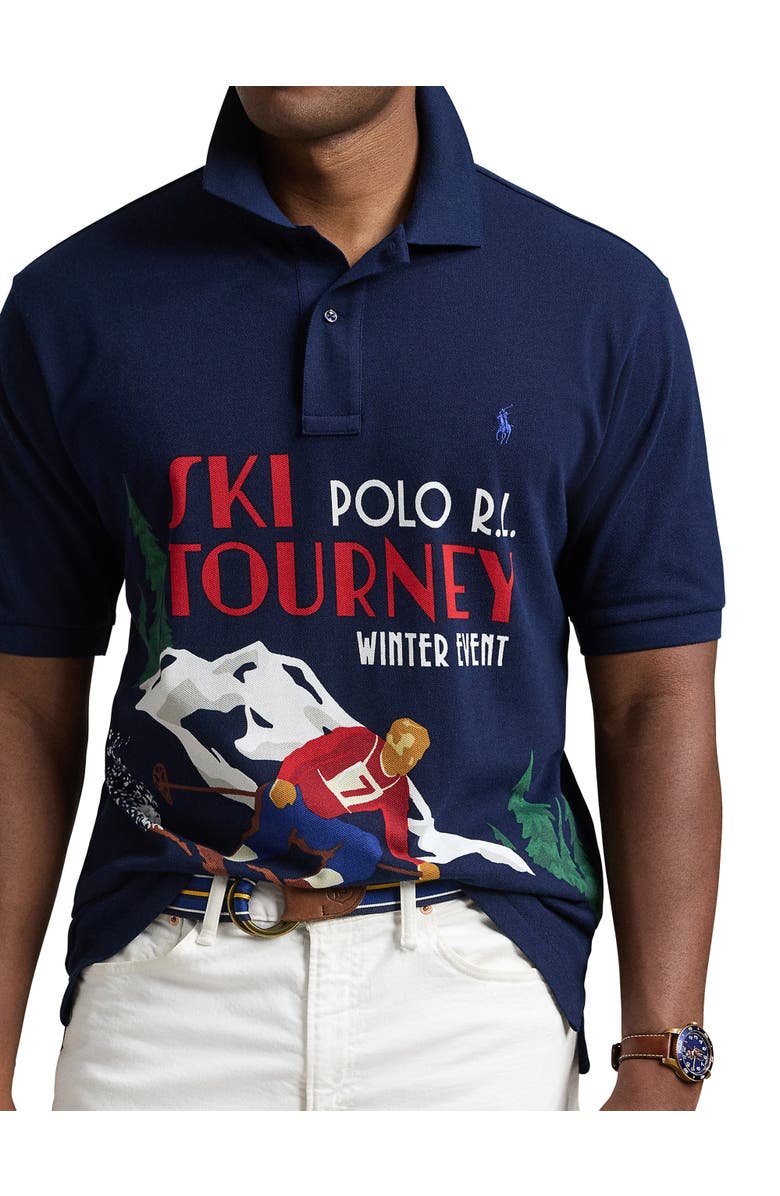 Polo Ralph Lauren Big & Tall Ski-Print Mesh Polo Shirt, Alternate, color, Rl Navy Multi