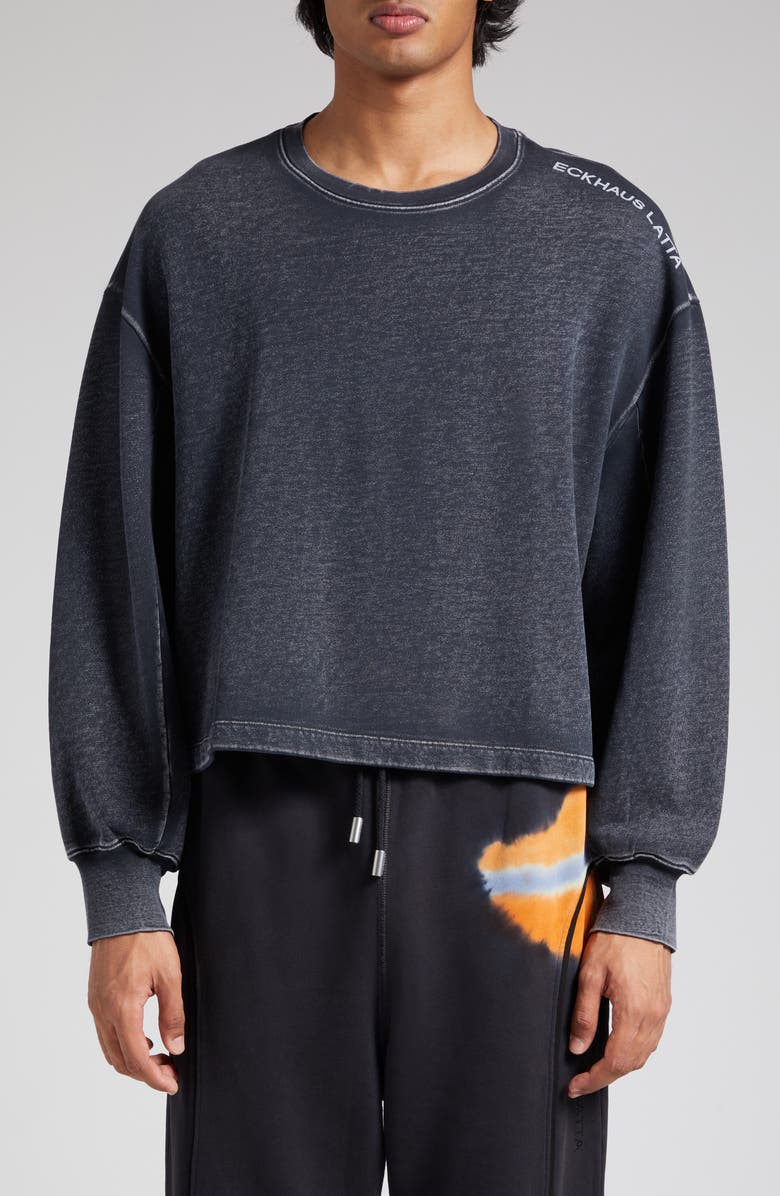 Eckhaus Latta Boxy Crop Sweatshirt, Main, color,
