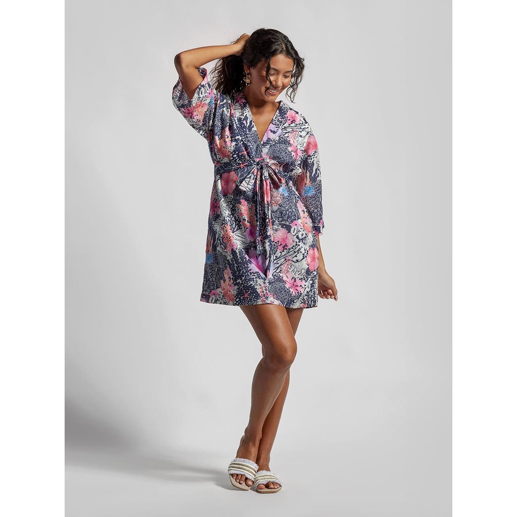 Tori Richard Coral Bloom Allegra Dress In Gray