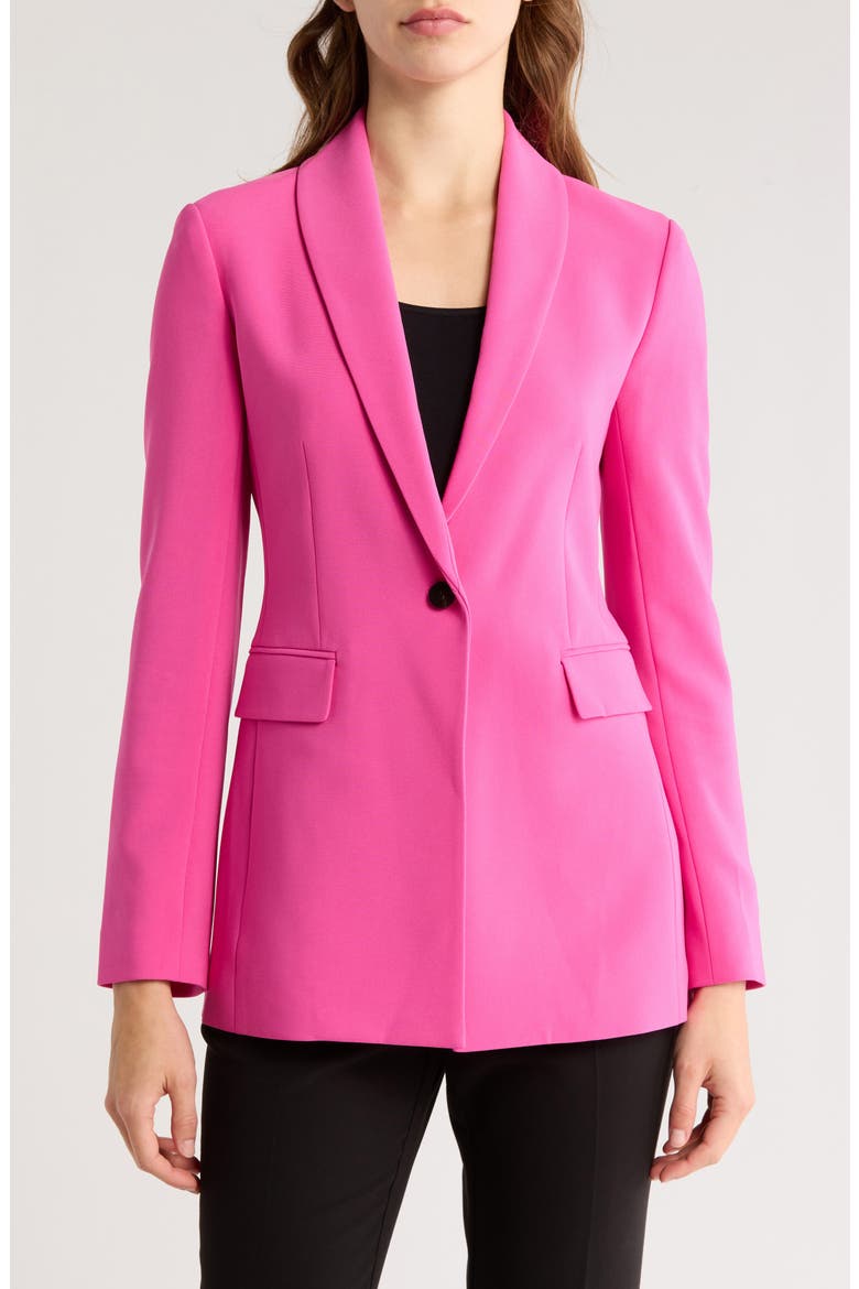 Shawl Collar Power Blazer Jacket, Main, color, CARNATION