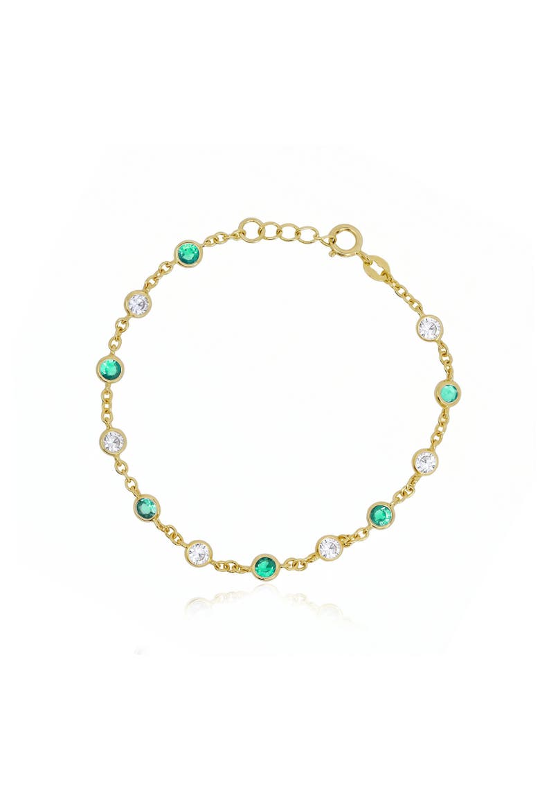 Green CZ Alternating Bezel Station Bracelet, Main, color, Green Cubic Zirconia