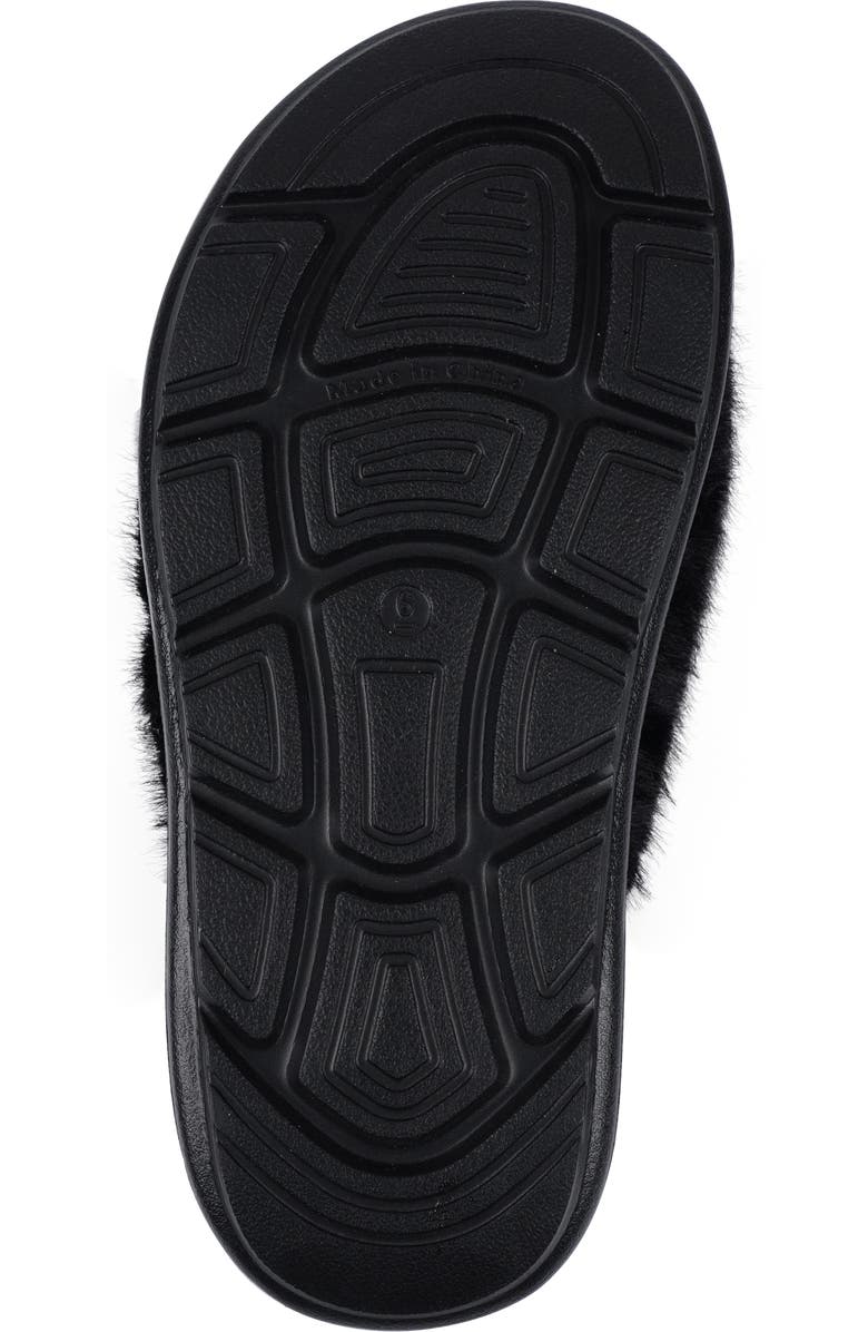 ZIGIny Fly Faux Fur Platform Slide Sandal, Alternate, color, Black
