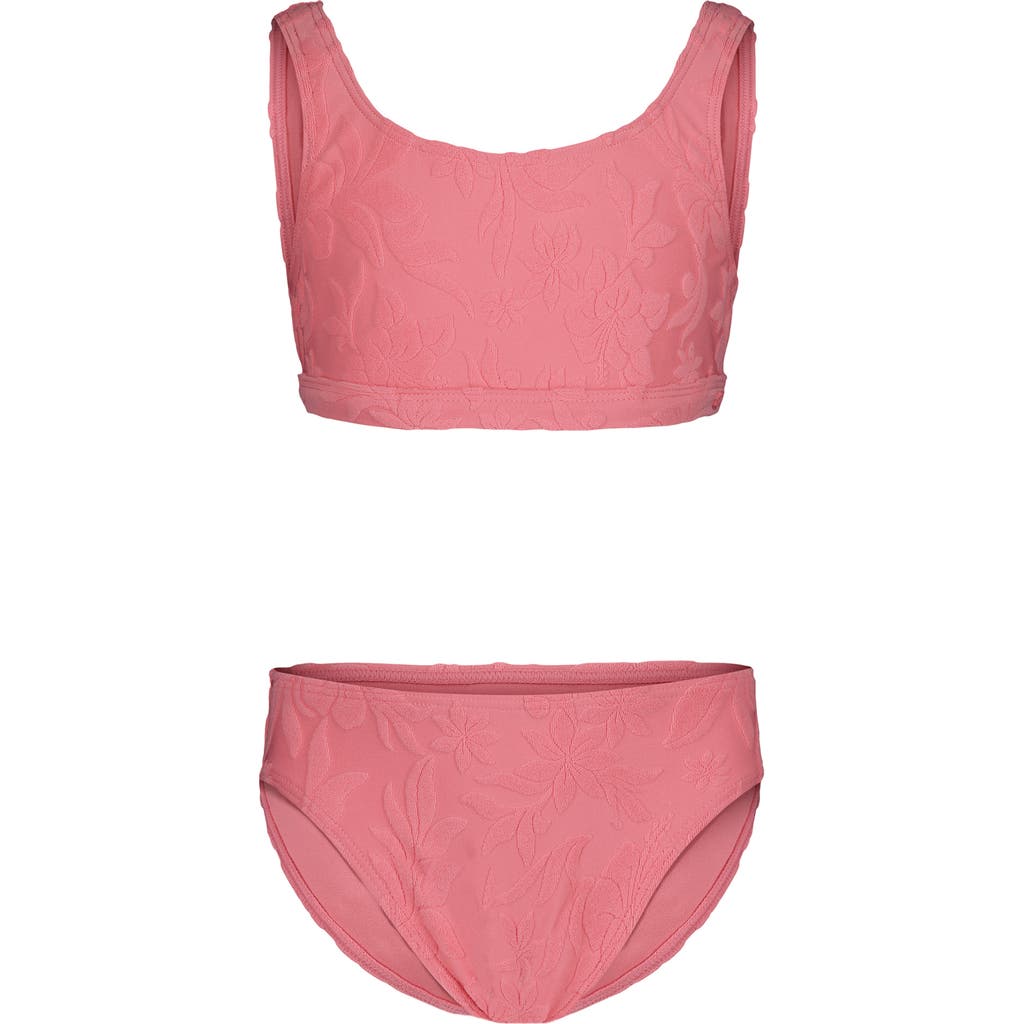 Roxy Kids' Hula Hoop Two-Piece Swimsuit in Plumeria at Nordstrom, Size 12