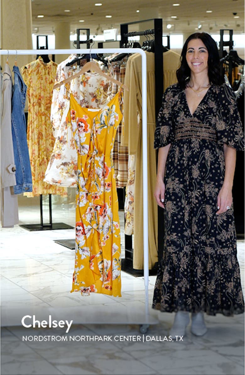 Floral Satin Wrap Dress, sales video thumbnail