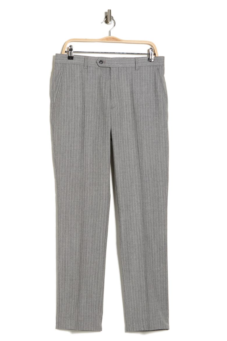 Pinstripe Wool Dress Pants, Alternate, color, GREY STRIPE