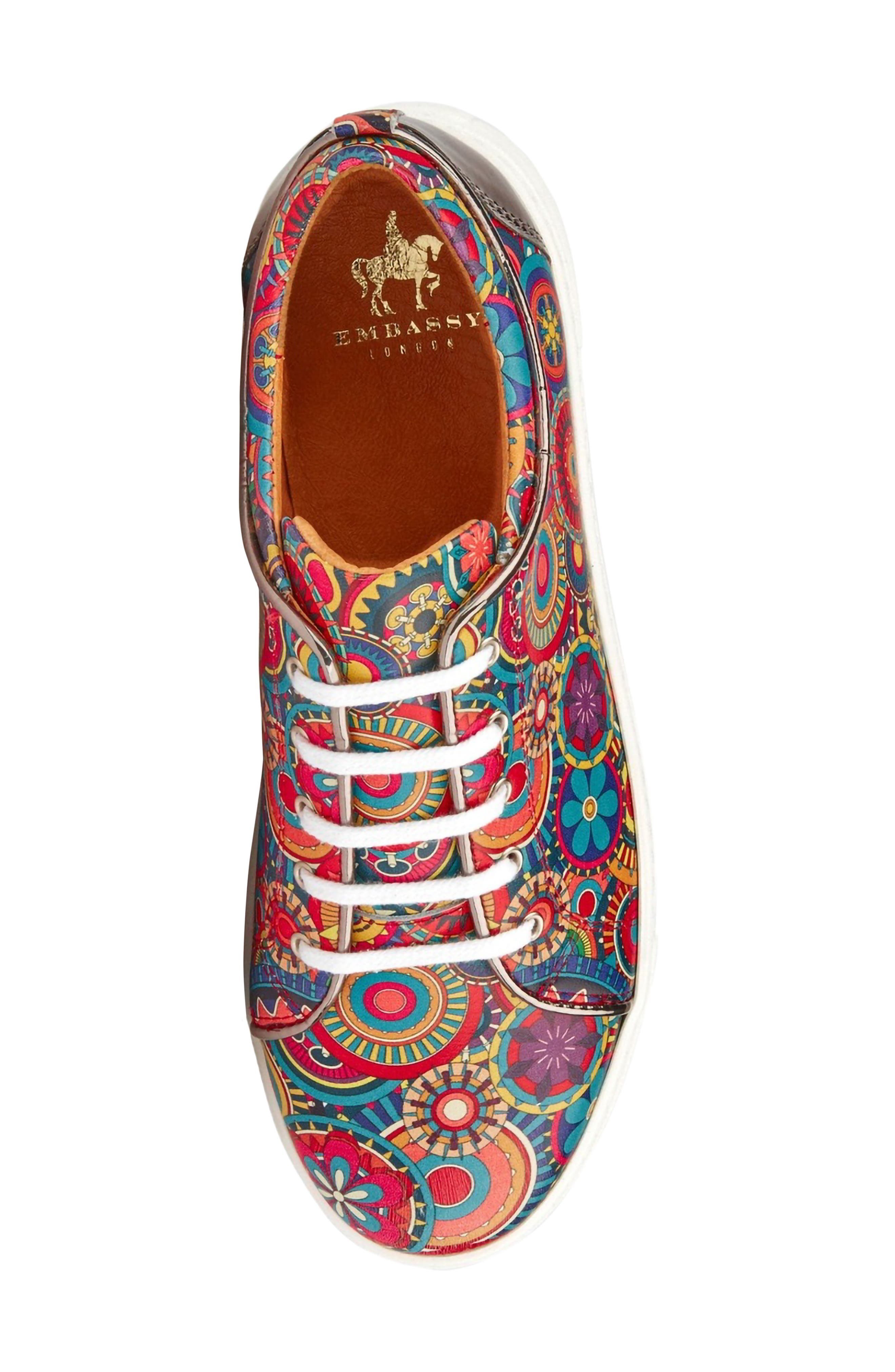 Camila Water Resistant Lace-Up Sneaker, Alternate, color, BLUE MULTI PATTERN