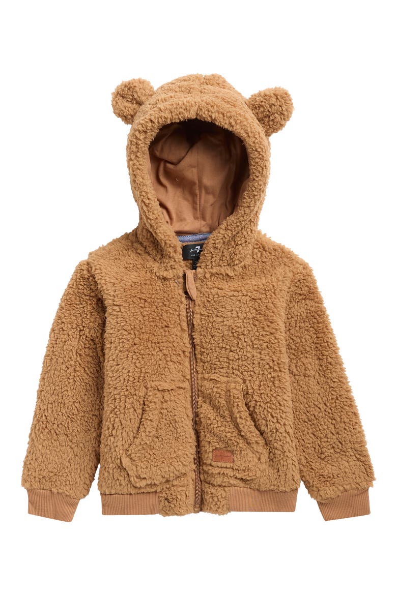 Faux Shearling Bear Jacket, Main, color, BROWN SUGAR