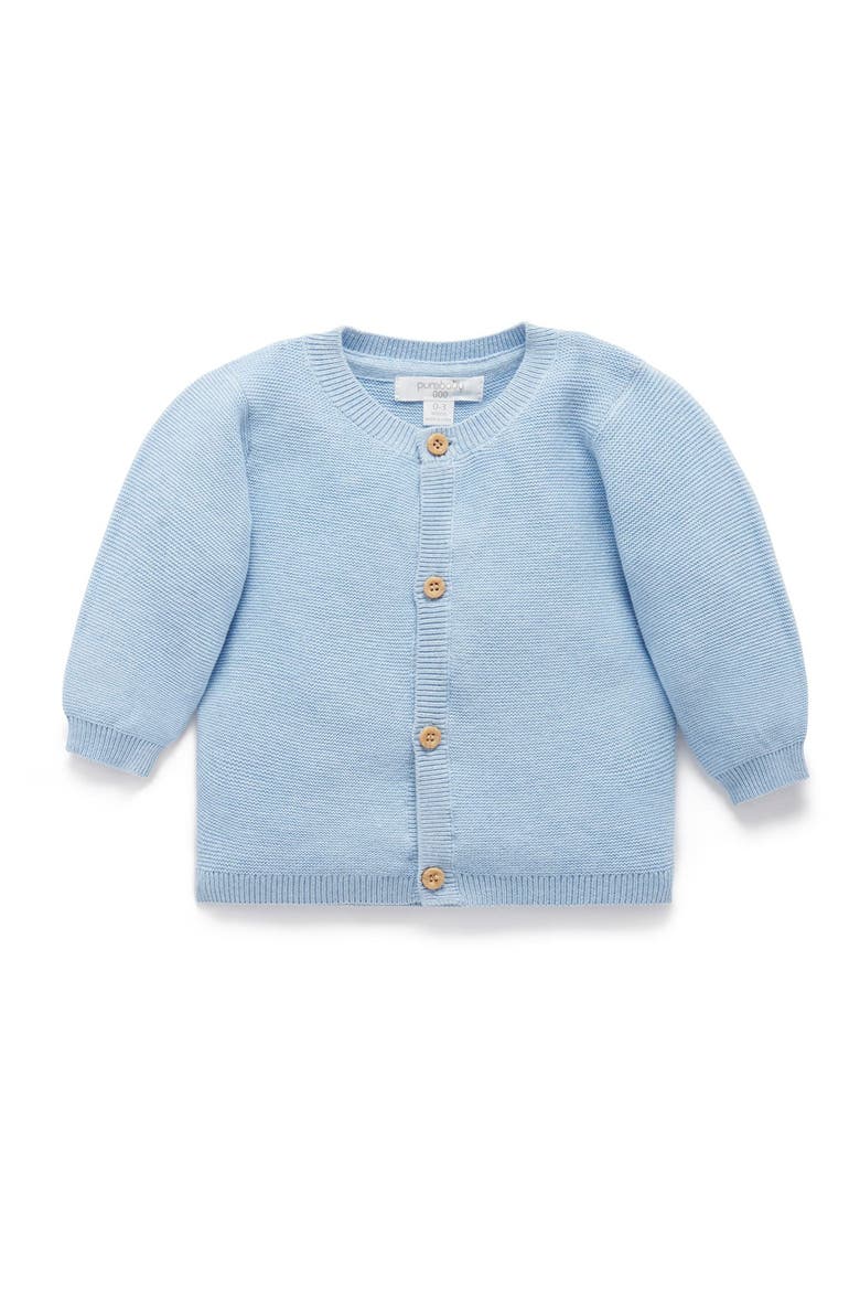 Textured Knit Cardigan, Main, color, Blue Melange