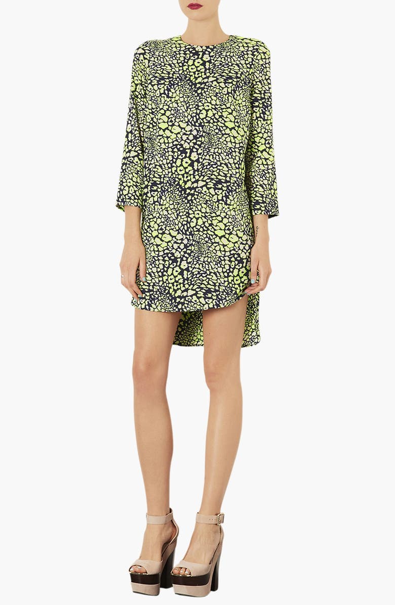 Topshop Animal Print Tunic Dress, Main, color, 