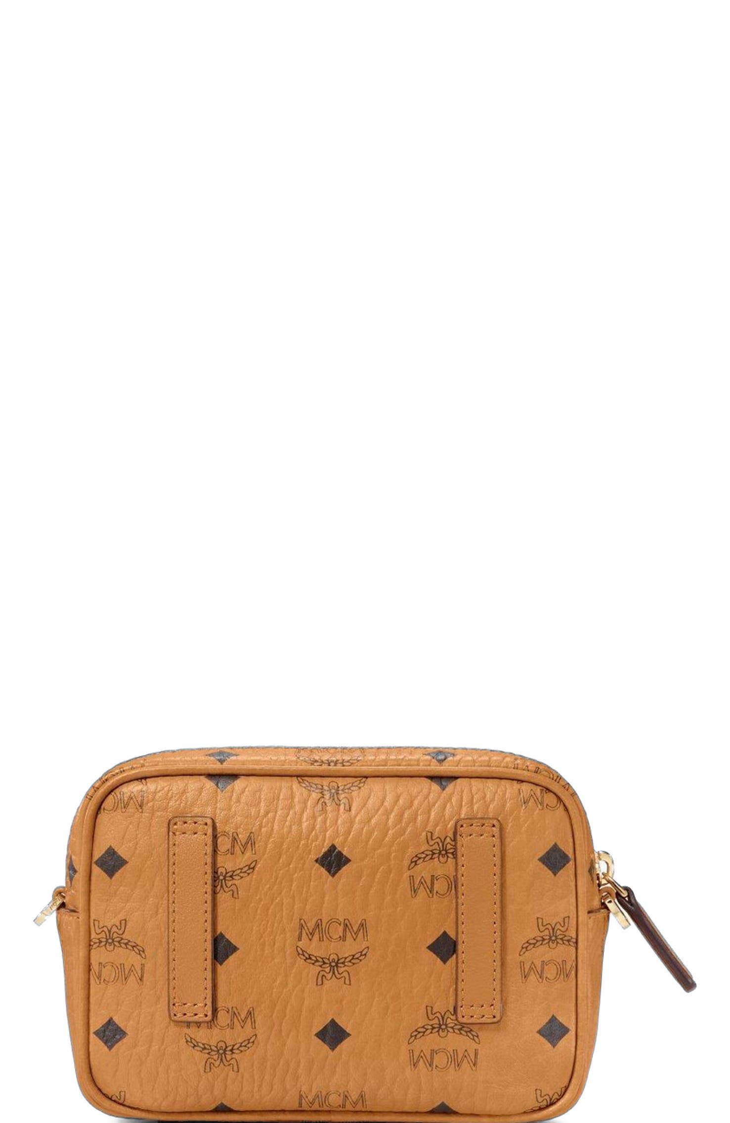MCM Aren Crossbody in Visetos, Alternate, color, Cognac