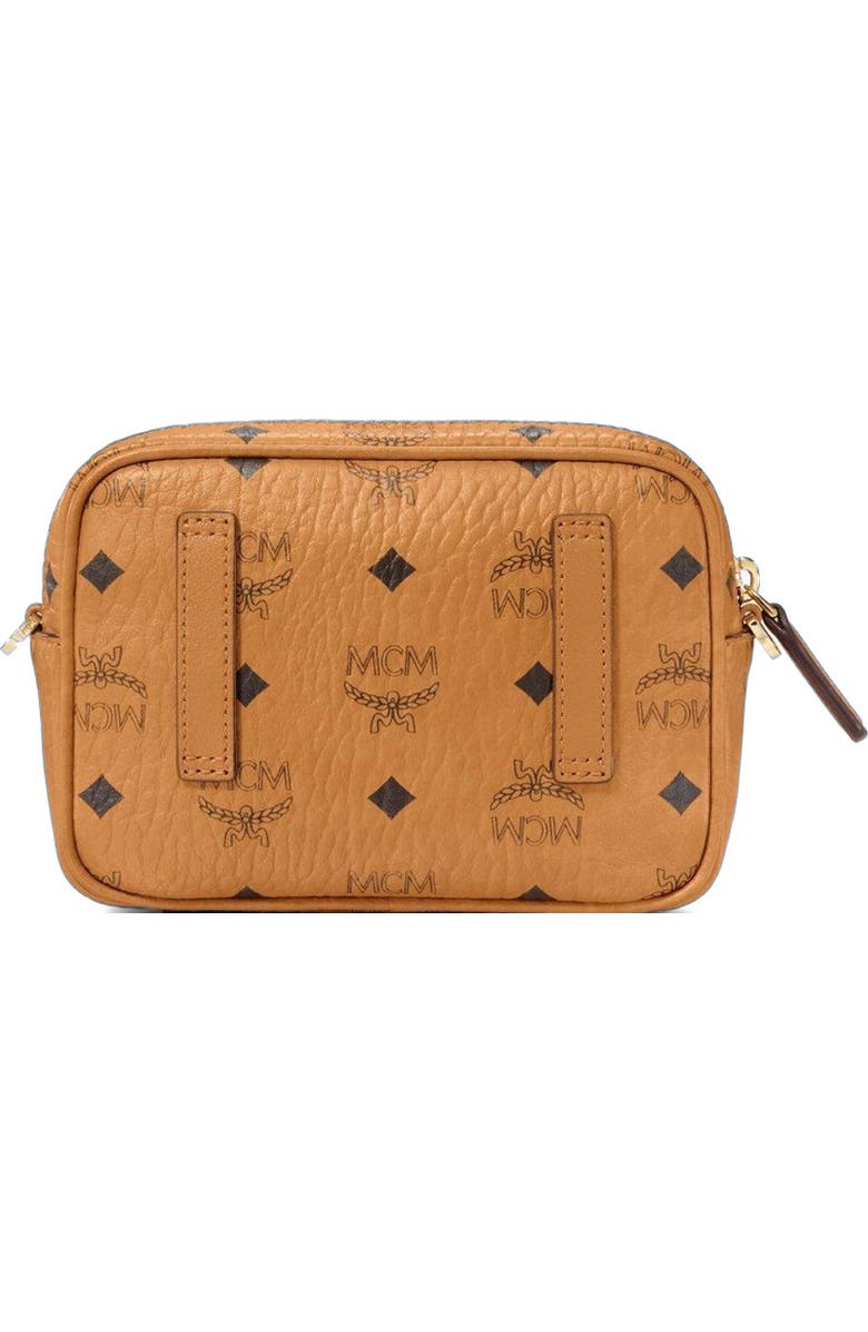 MCM Aren Crossbody in Visetos, Alternate, color, Cognac