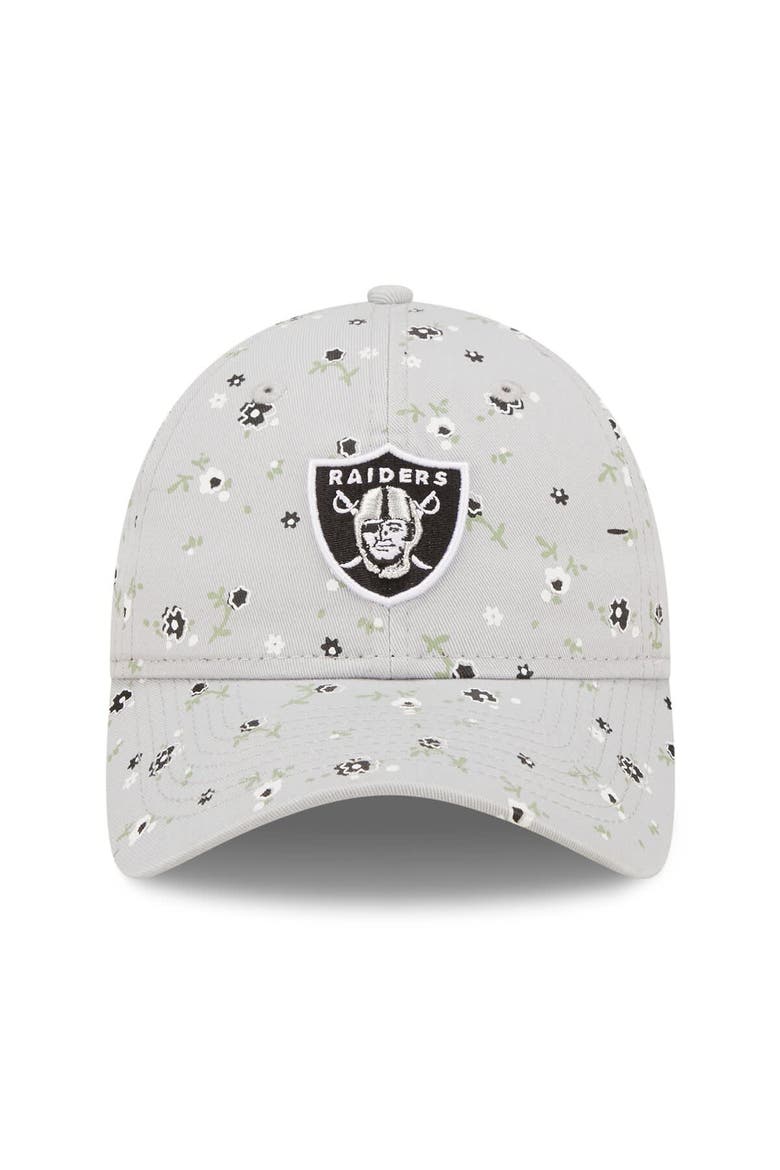 Women's New Era Gray Las Vegas Raiders  Floral 9TWENTY Adjustable Hat, Alternate, color, Gray