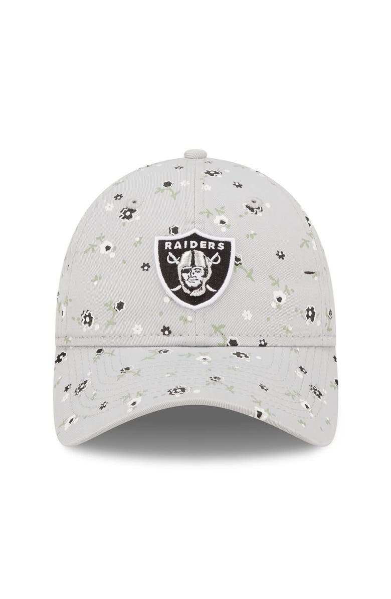 New Era Women's New Era Gray Las Vegas Raiders  Floral 9TWENTY Adjustable Hat, Alternate, color, 