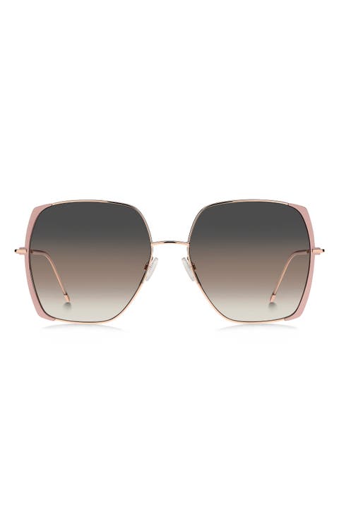 58mm Gradient Square Sunglasses