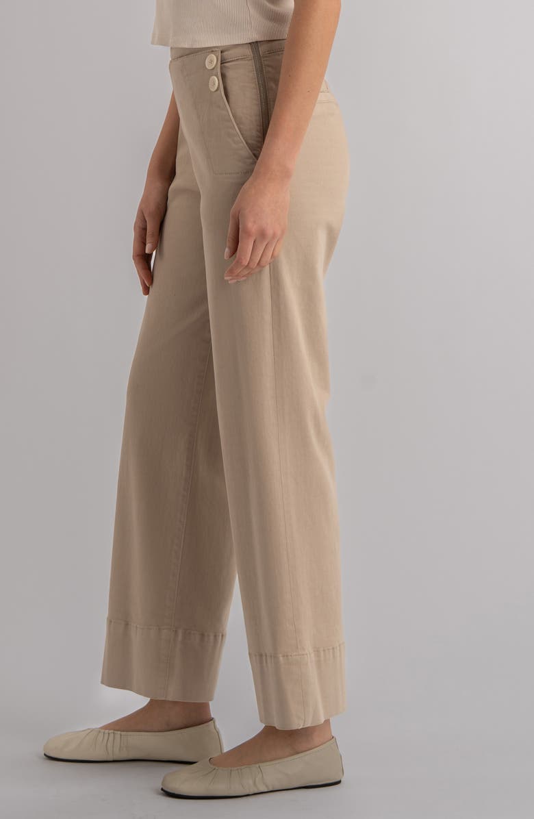 KUT from the Kloth High Waist Wide Leg Jeans, Alternate, color, Sand