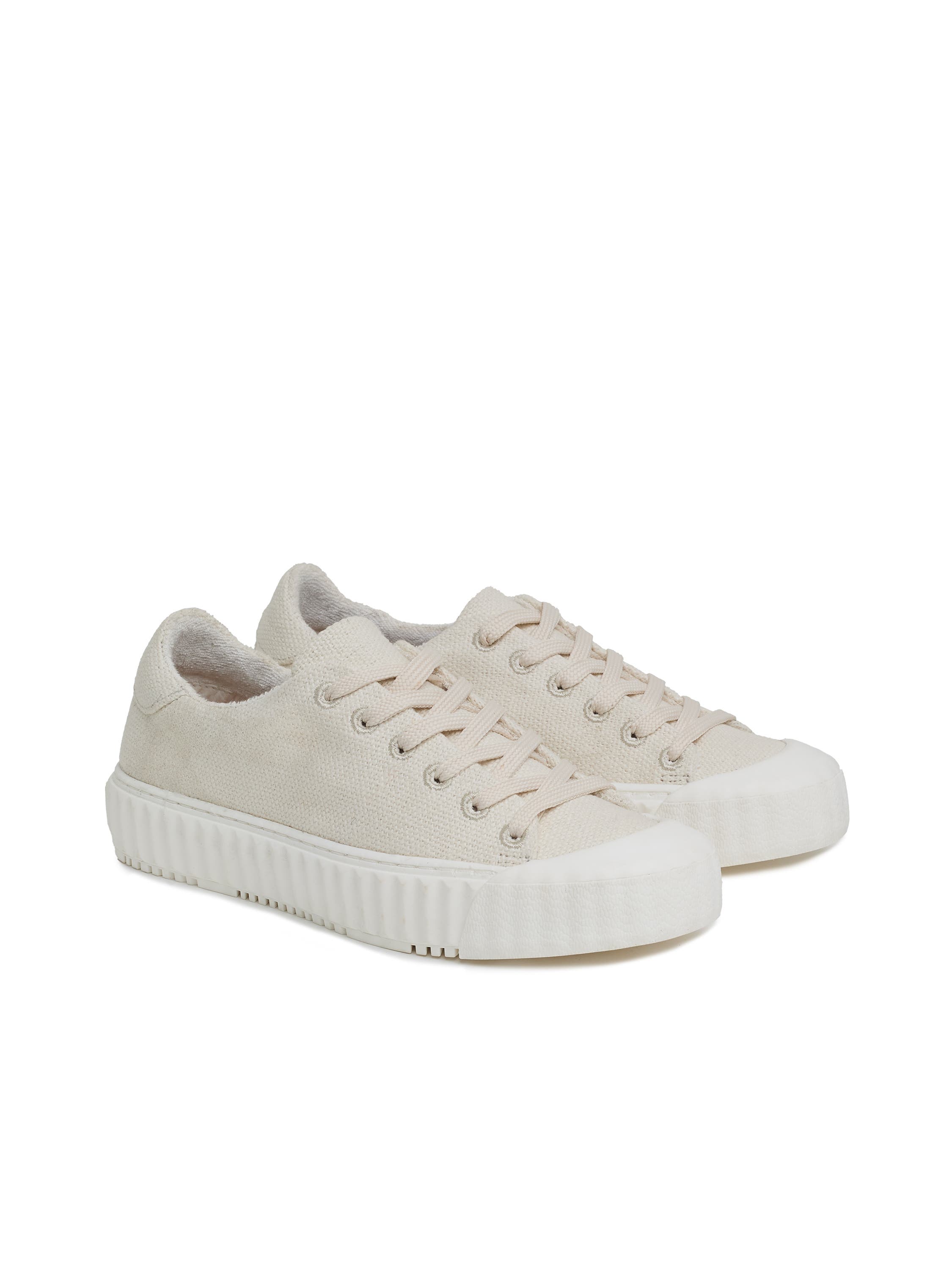 Lace Up Recyc Canvas Low Top Sneakers, Main, color, ECRU