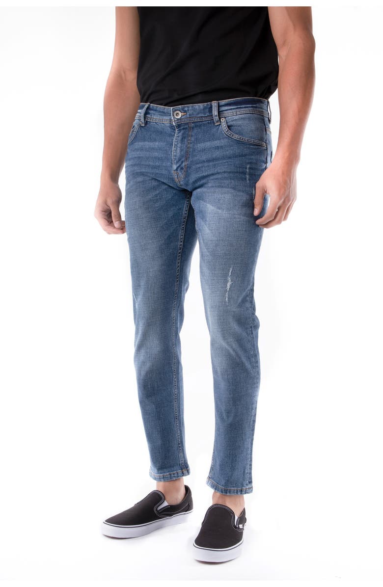 XRAY Skinny-Fit Stretch Five Pocket Jeans, Alternate, color, Medium Blue