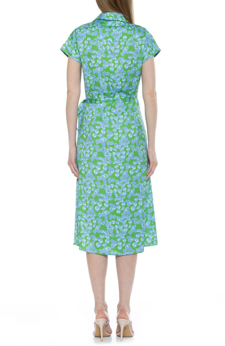 Alexia Admor Paris Surplice Wrap Midi Dress, Alternate, color, Green Multi