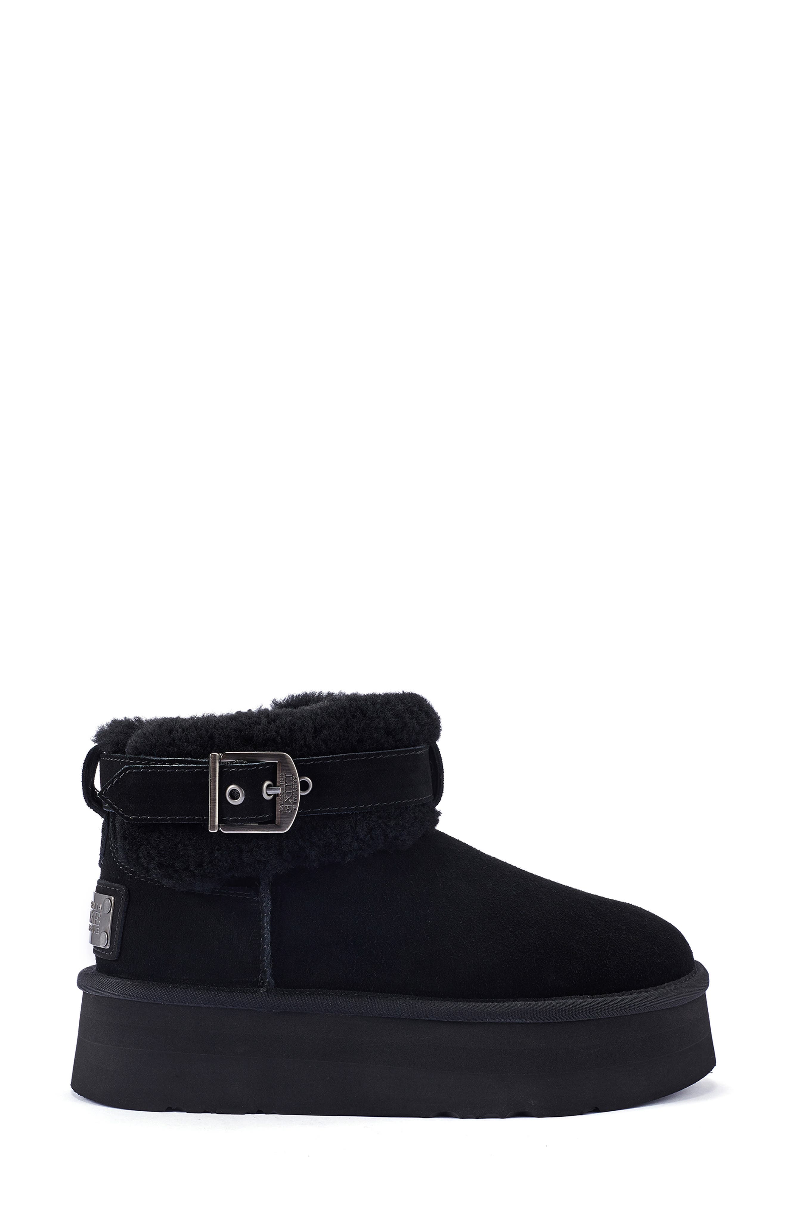 Australia Luxe Collective Eden Genuine Shearling Platform Bootie, Alternate, color, Black