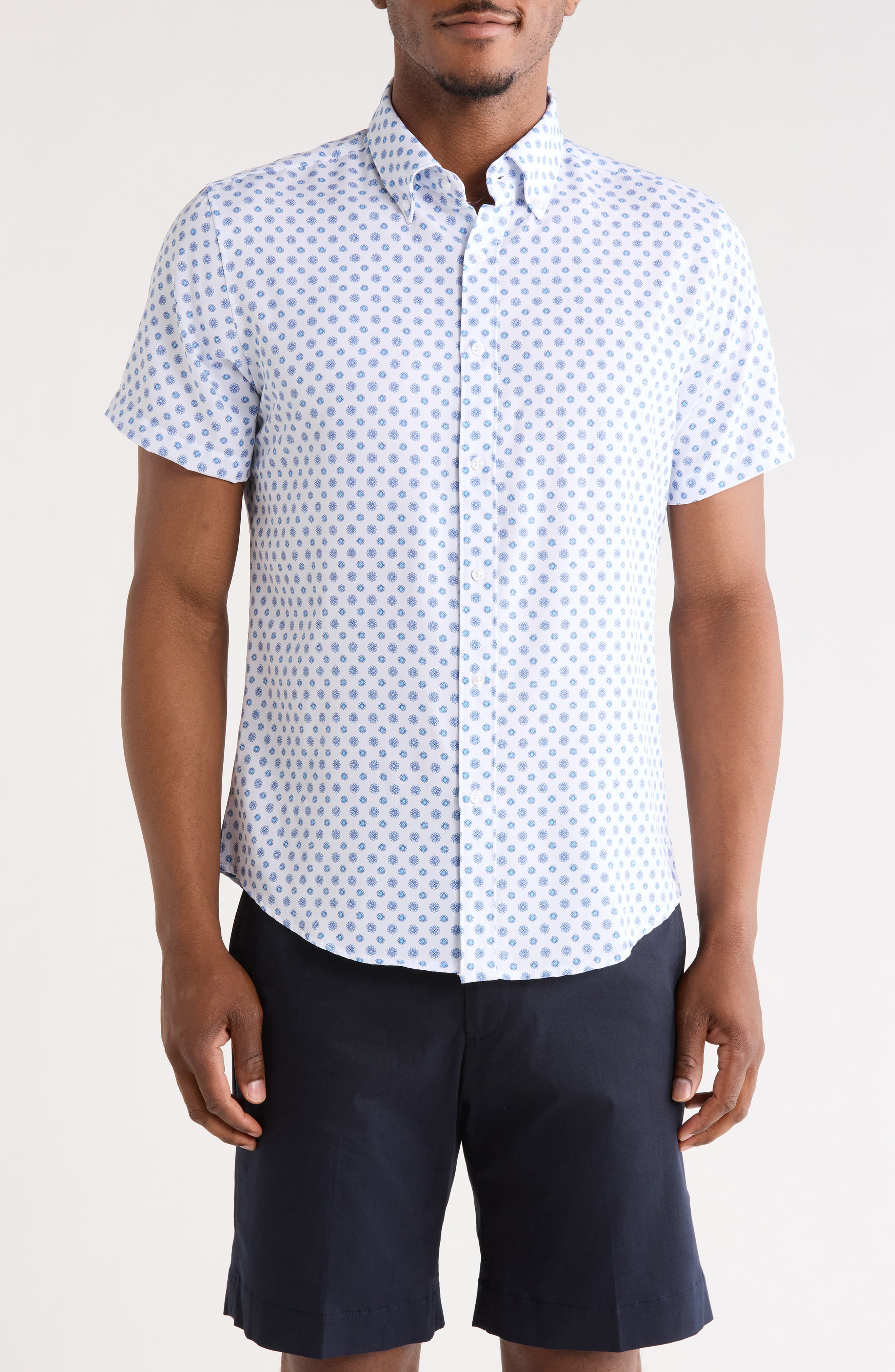 DENIM AND FLOWER Floral Geo Button-Down Shirt