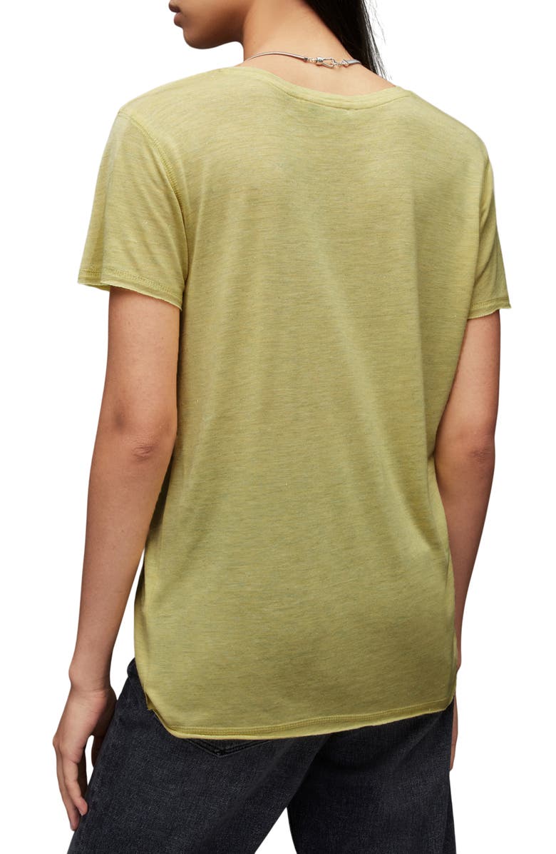 AllSaints Emelyn Shimmer V-Neck T-Shirt, Alternate, color,