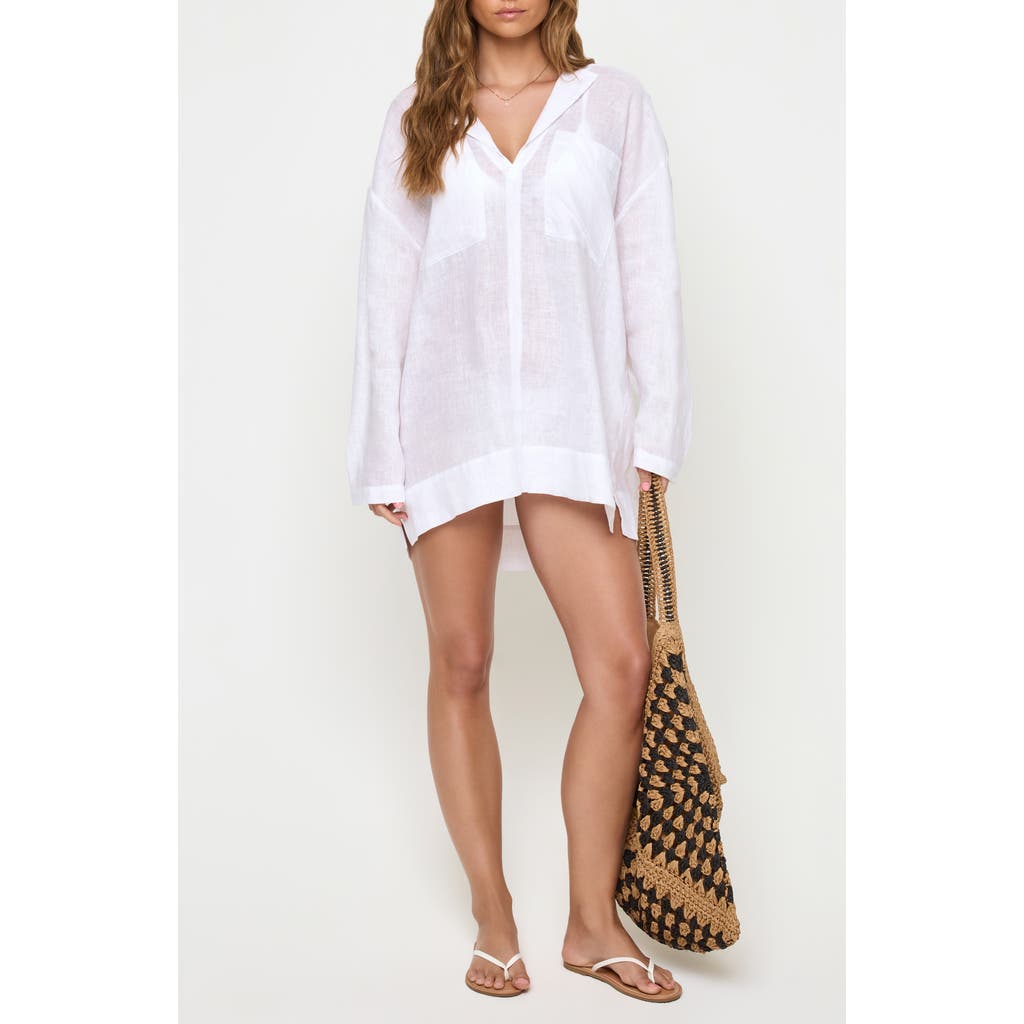L*space Lspace Oasis Linen Cover-up Tunic In White
