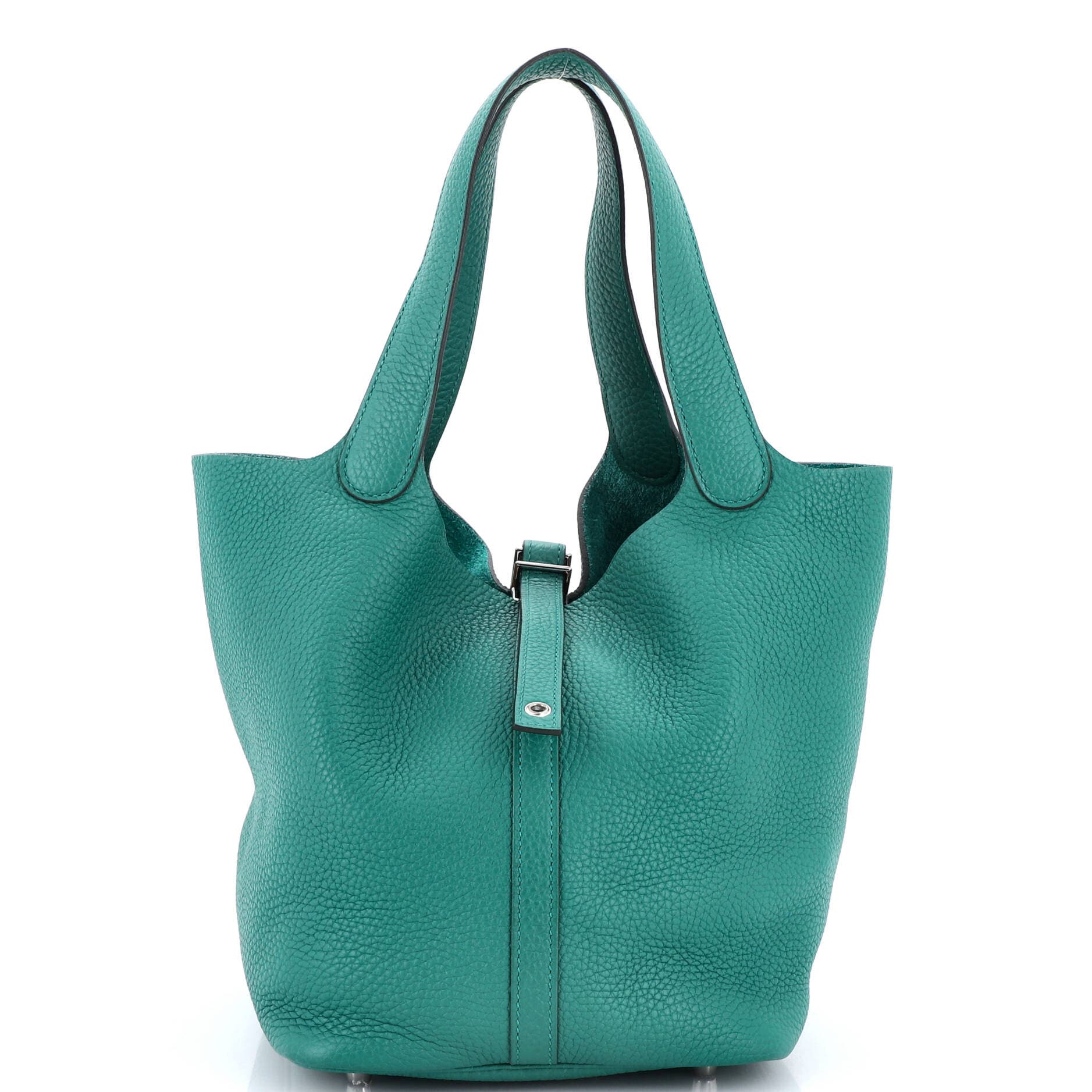 Pre-Owned Hermes Picotin Lock Bag Clemence MM, Main, color, Vert Vertigo