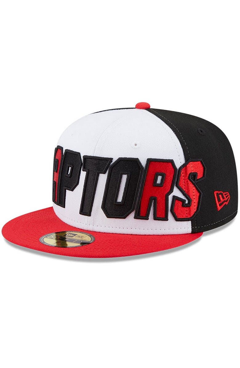 New Era Men's New Era  White/Red Toronto Raptors Back Half 9FIFTY Fitted Hat, Alternate, color, 