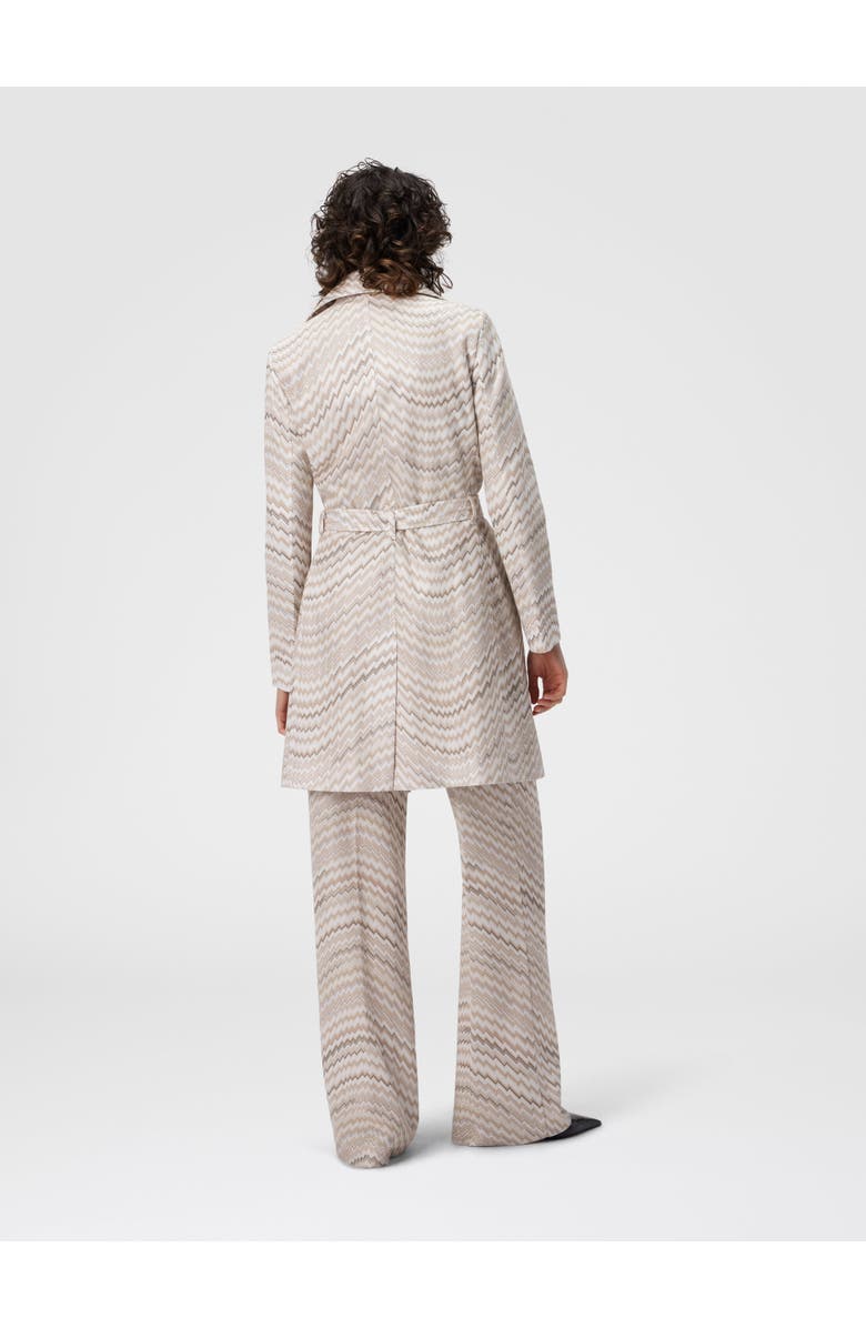 Missoni Double-breasted Trench Coat With Wavy Zigzag Pattern, Alternate, color, White & Beige