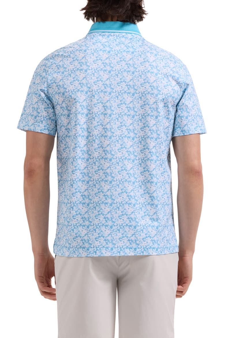 Vidal OoohCotton® Watercolor Floral Polo, Alternate, color, TEAL