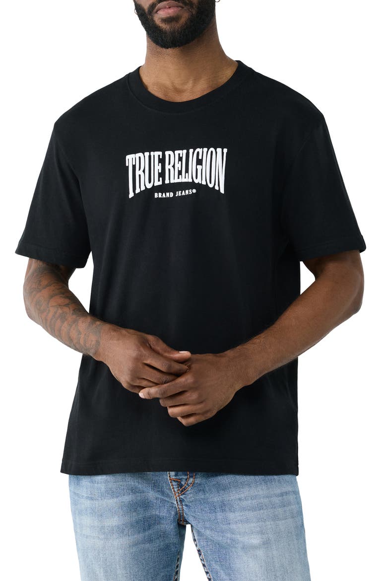 Tiger Logo Cotton Graphic T-Shirt, Main, color, JET BLACK